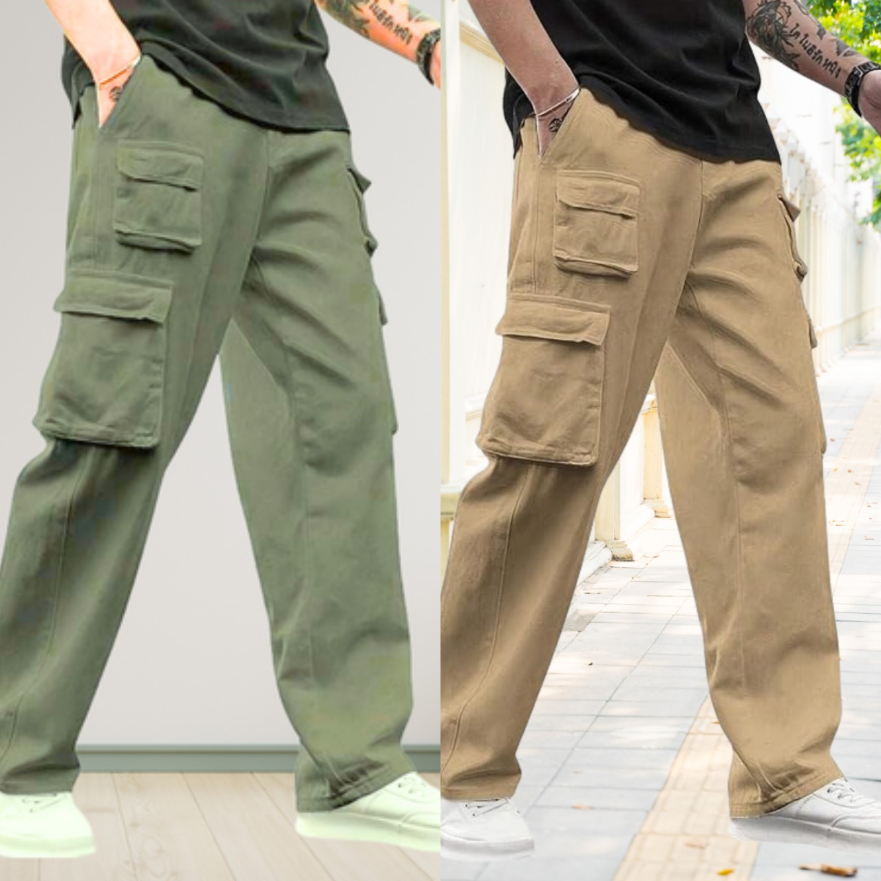 TrailBlaze Utility Cargo Pants – Olive & Sand Edition