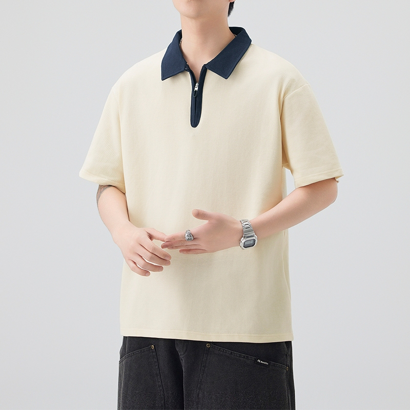 Minimal Contrast Zip Quad