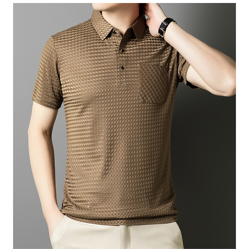 Men Polo Shirt Ice Silk Short Sleeve Hollow Design (Pack of 4)