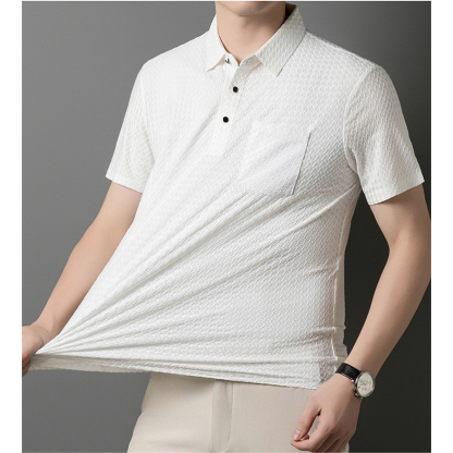 Men Polo Shirt Ice Silk Short Sleeve Hollow Design (Pack of 4)