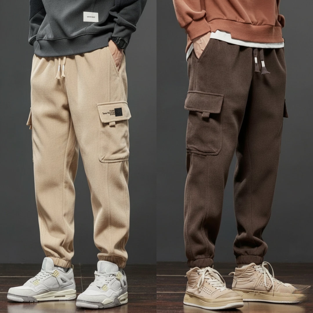 StreetEase Premium Fleece Cargo Joggers – Everyday Comfort Edition