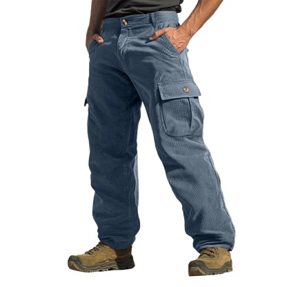 Urban Ranger Corduroy Cargo Pants – Stone Blue & Forest Green