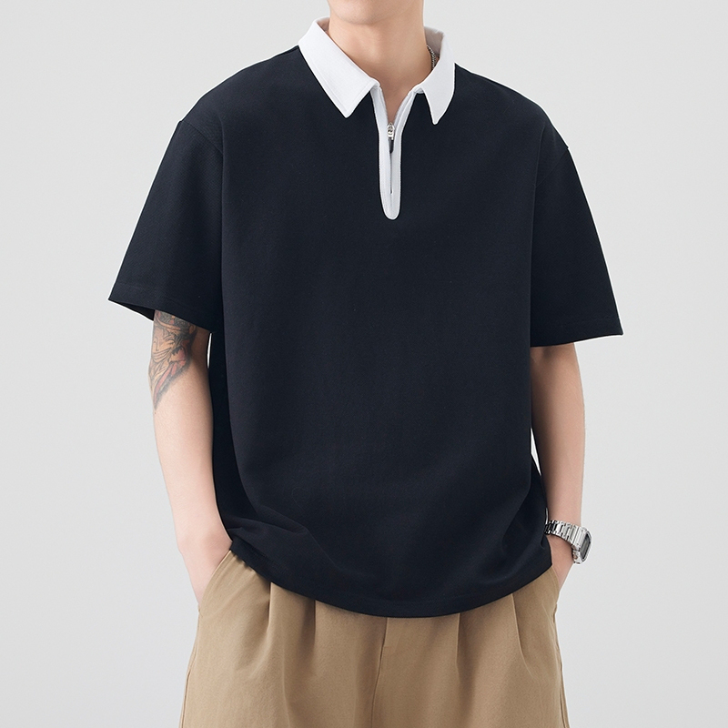 Minimal Contrast Zip Quad