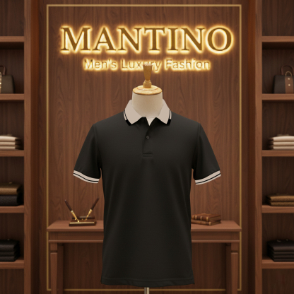 MANTINO – Elite Contrast-Collar Polo Collection (Pack of 4)