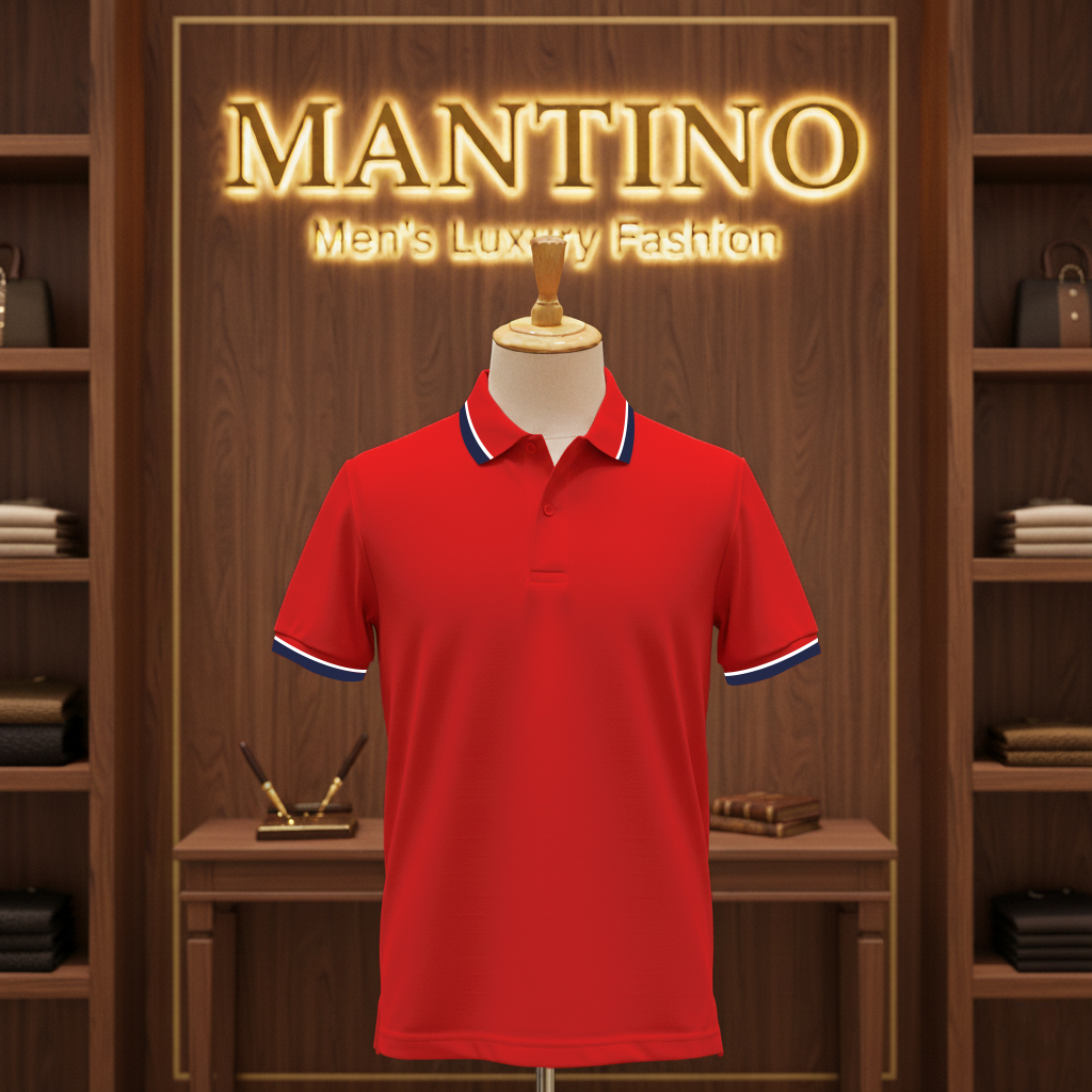 MANTINO – Elite Contrast-Collar Polo Collection (Pack of 4)