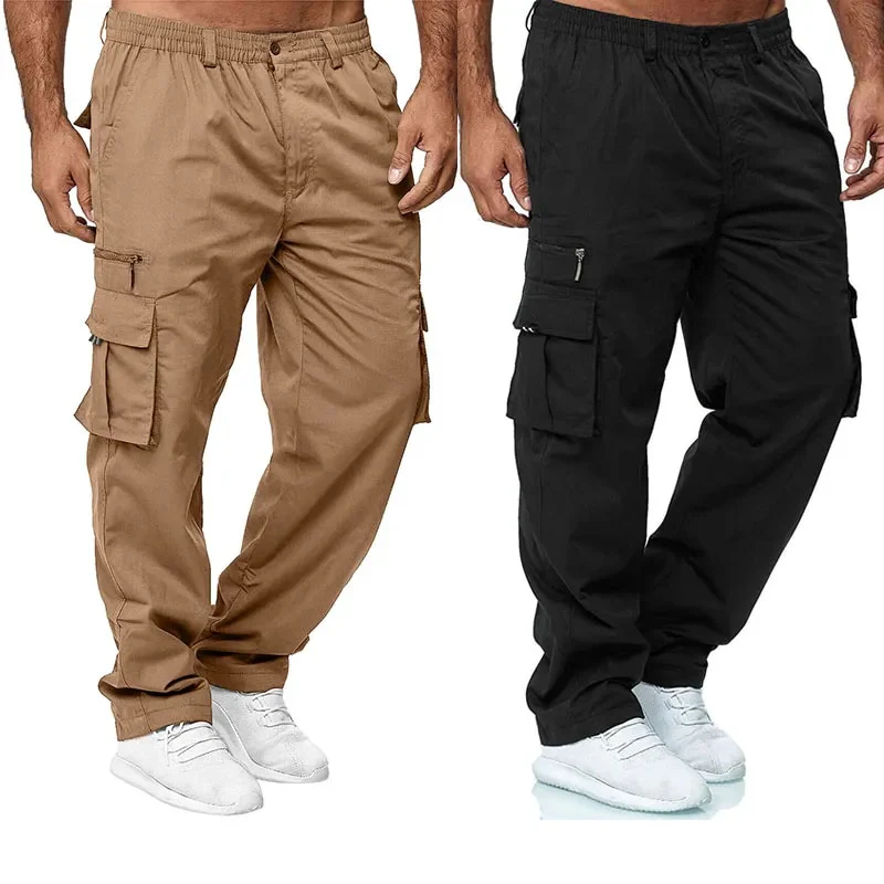 Men Jogger Cargo Pants Casual Multi Pockets Military Tactical Trousers ( Pack of 2 )