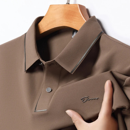 2024 Summer Ice Silk Seamless Breathable Polo Shirt