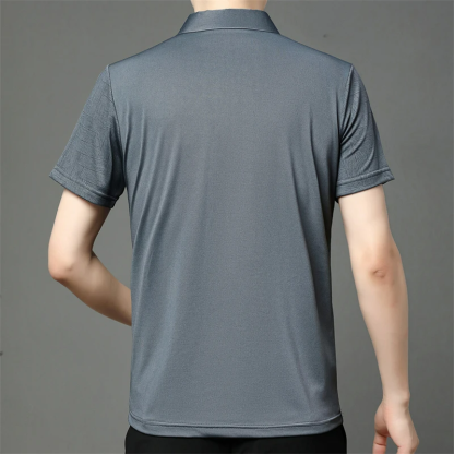 Men's Business Casual Short Sleeved Shirt Solid Color Polo Shirt (Pack of 4)