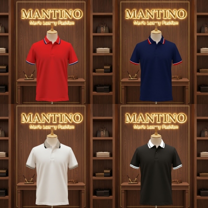 MANTINO – Elite Contrast Collar Polo Collection (Pack of 4)