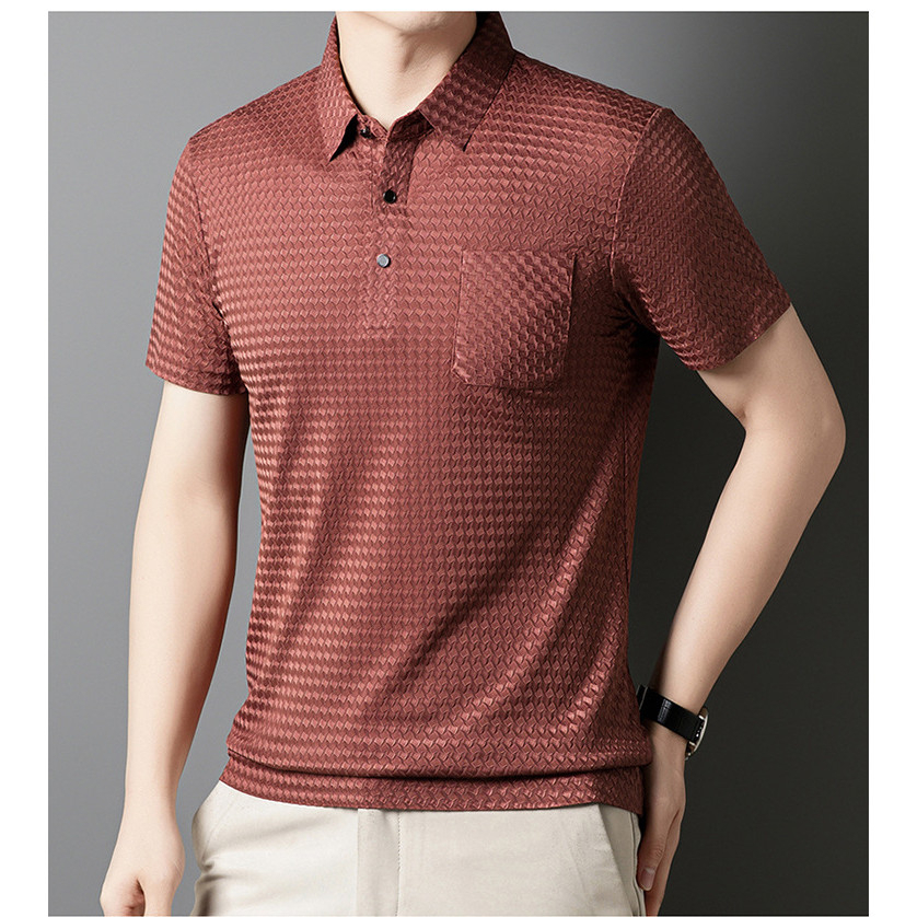 Men Polo Shirt Ice Silk Short Sleeve Hollow Design (Pack of 4)