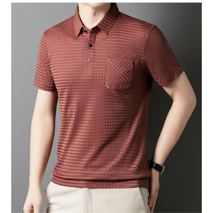 Men Polo Shirt Ice Silk Short Sleeve Hollow Design (Pack of 4)