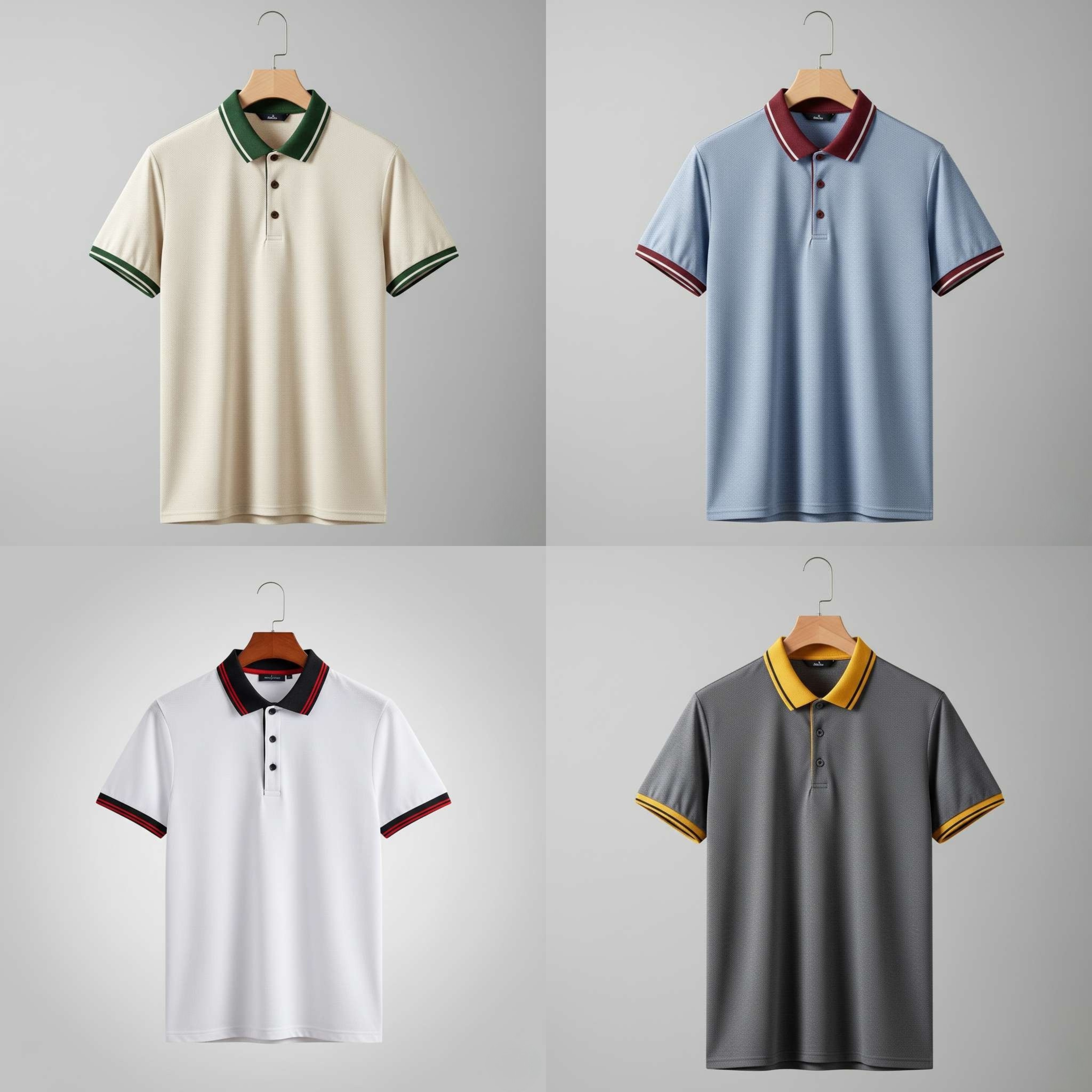 Retro CollarTrim Polo – Pack of 4