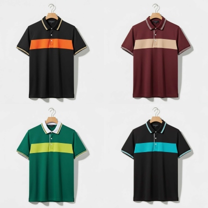 Urban StripeBlock Polo – Pack of 4