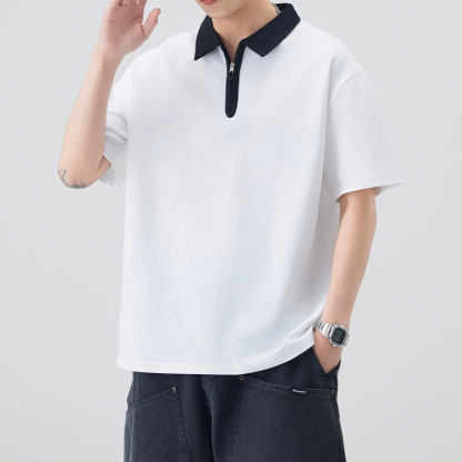 Minimal Contrast Zip Quad