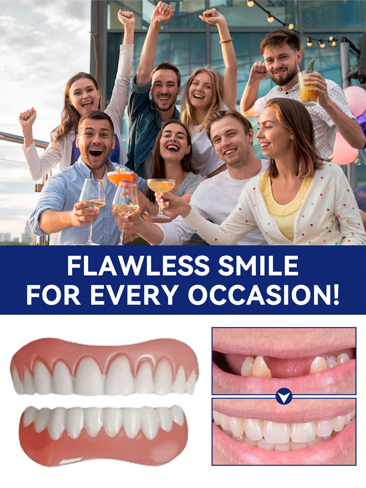 【🦷👨‍⚕️Recommended by renowned dental experts】Cosmetic dentures give you a confident smile and a comfortable, no-fuss look. Wear them the same day and chew hard foods the same day.