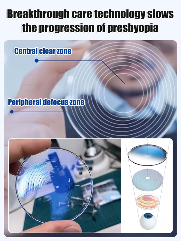 Ultra-lightweight anti-blue light integrated reading glasses