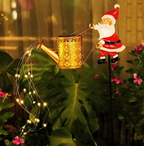 New Santa Claus Lantern Solar-Powered Light-Up Hollowed-Out Water Bottle