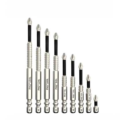 Strong magnetic non-slip and impact-resistant bit set