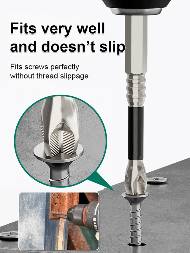 Strong magnetic non-slip and impact-resistant bit set