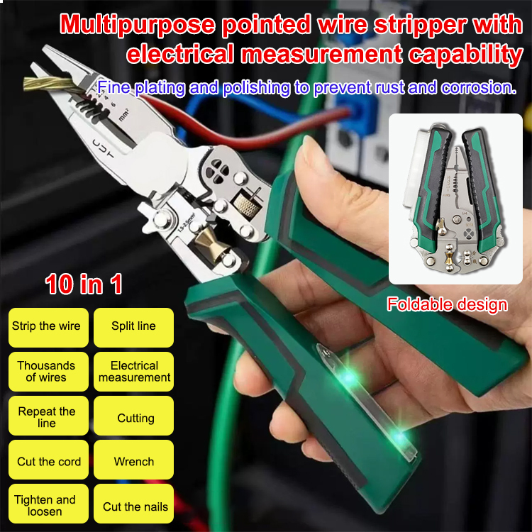 【One Tool for Ten Tasks】Multifunctional Needle-Nose Electrical Stripping Pliers, 👨‍🔧trusted by power engineering companies!