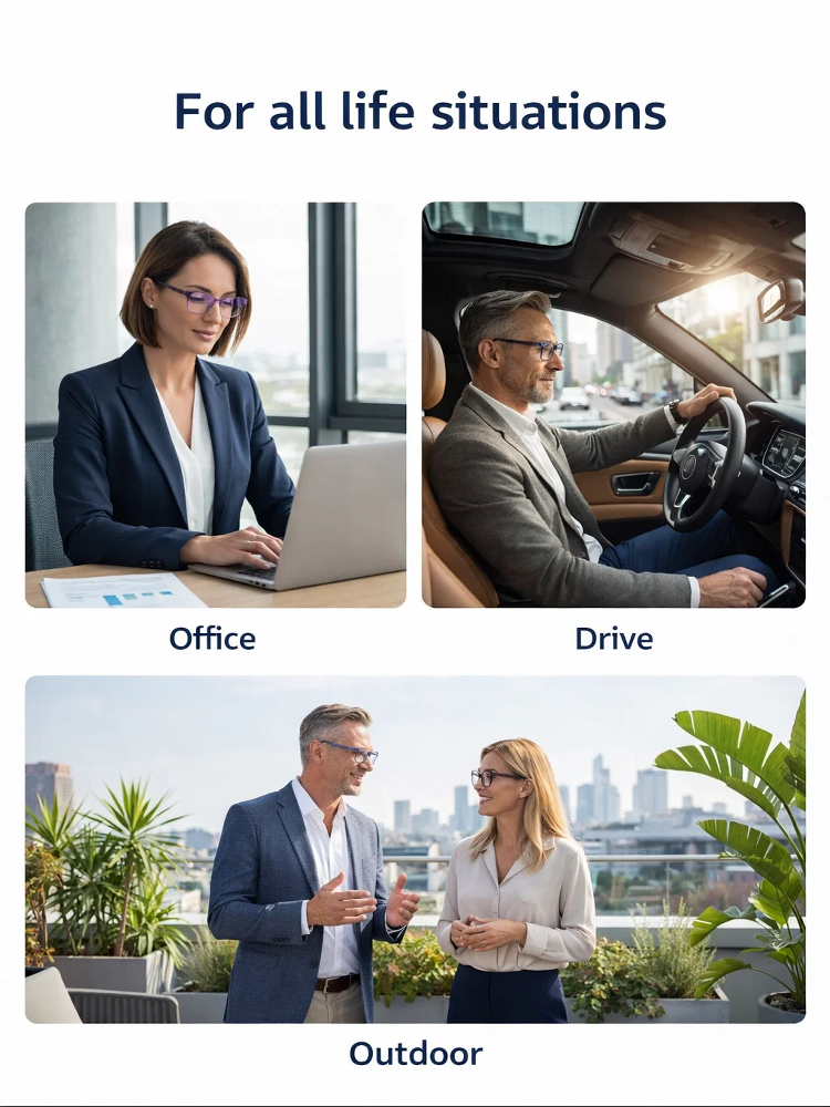 Stop Switching Glasses! See Clear Near & Far. 【Vision Returns to 20 Years Old】Smart Zoom Comfort Reading Glasses