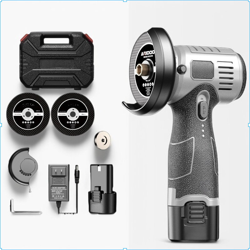German multifunctional angle grinder. Easily cuts, grinds, removes rust, and polishes. Small as it is, it's incredibly powerful.