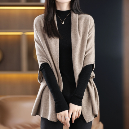  【Full Wool Shawl Coat】💁‍♀️Lightweight and warm, this cape-like design provides a 360-degree slimming effect.