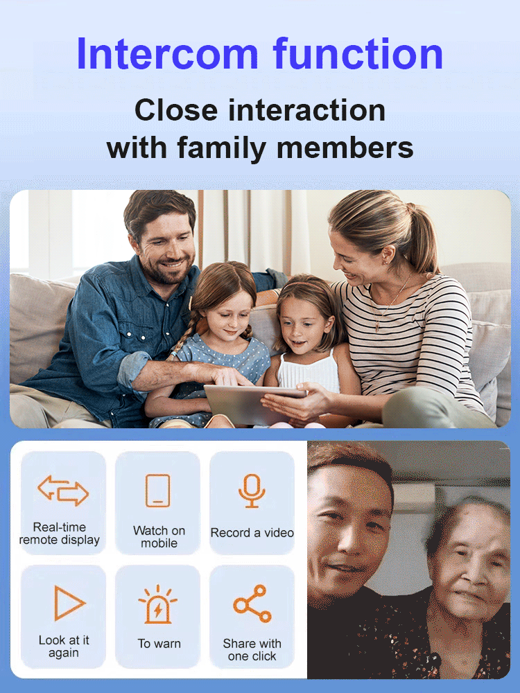 【Upgraded ultra-invisible】No-plug camera. Wireless camera. You can view and record remotely at any time. With the clear infrared night vision function, you can see clearly even in the darkest nights.