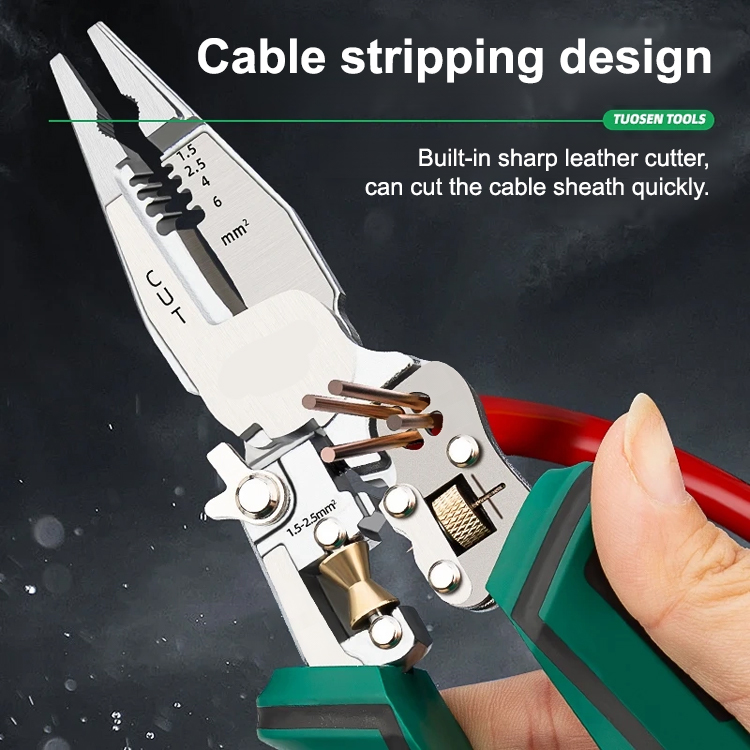 【One Tool for Ten Tasks】Multifunctional Needle-Nose Electrical Stripping Pliers, 👨‍🔧trusted by power engineering companies!