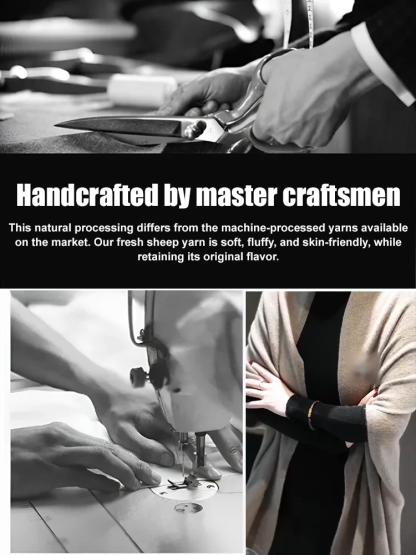  【Full Wool Shawl Coat】💁‍♀️Lightweight and warm, this cape-like design provides a 360-degree slimming effect.