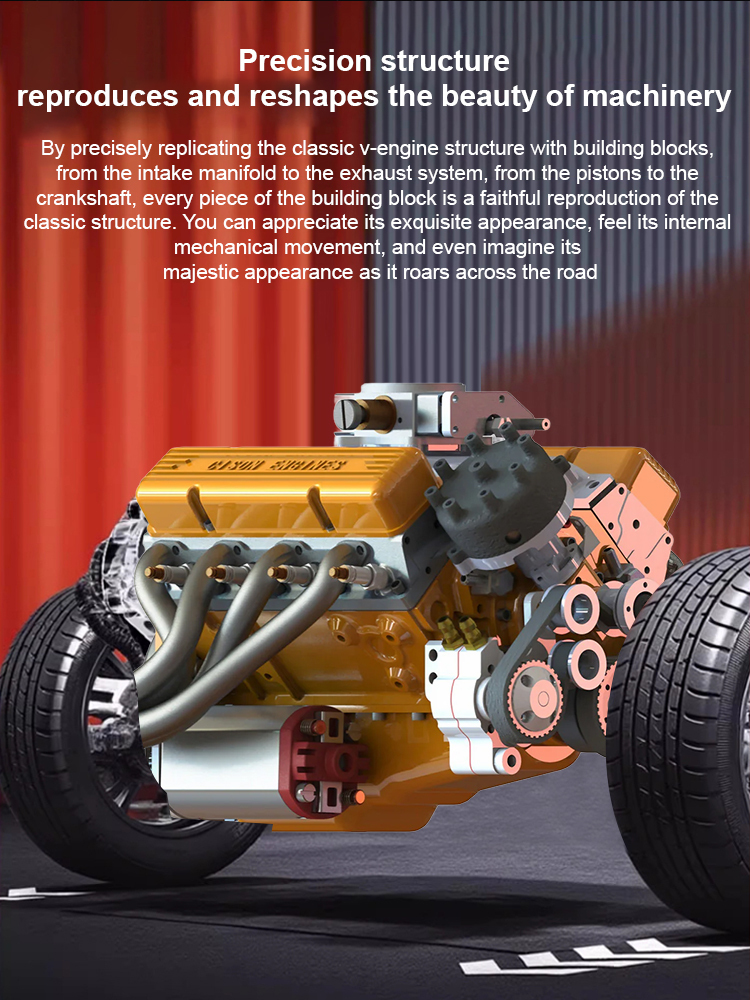 New V8 engine model  🏎️ Every engineer's dream. 1:16 scale, water-cooled, and with the incredible sound of a V8.