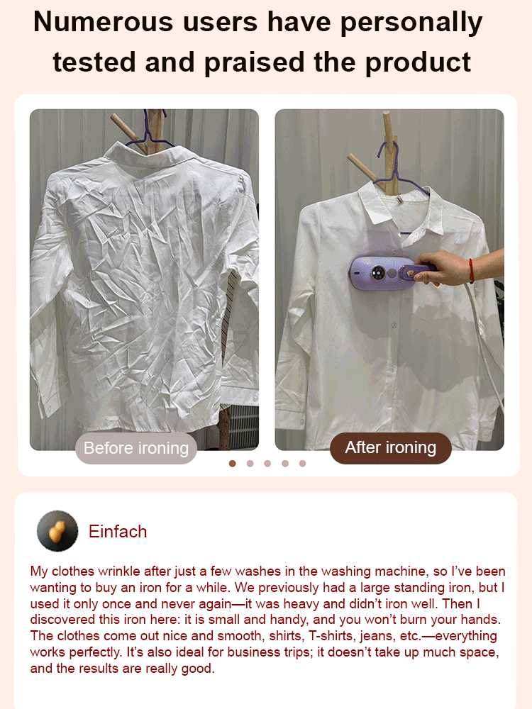 Portable High-Power Handheld Garment Steamer for Home Use