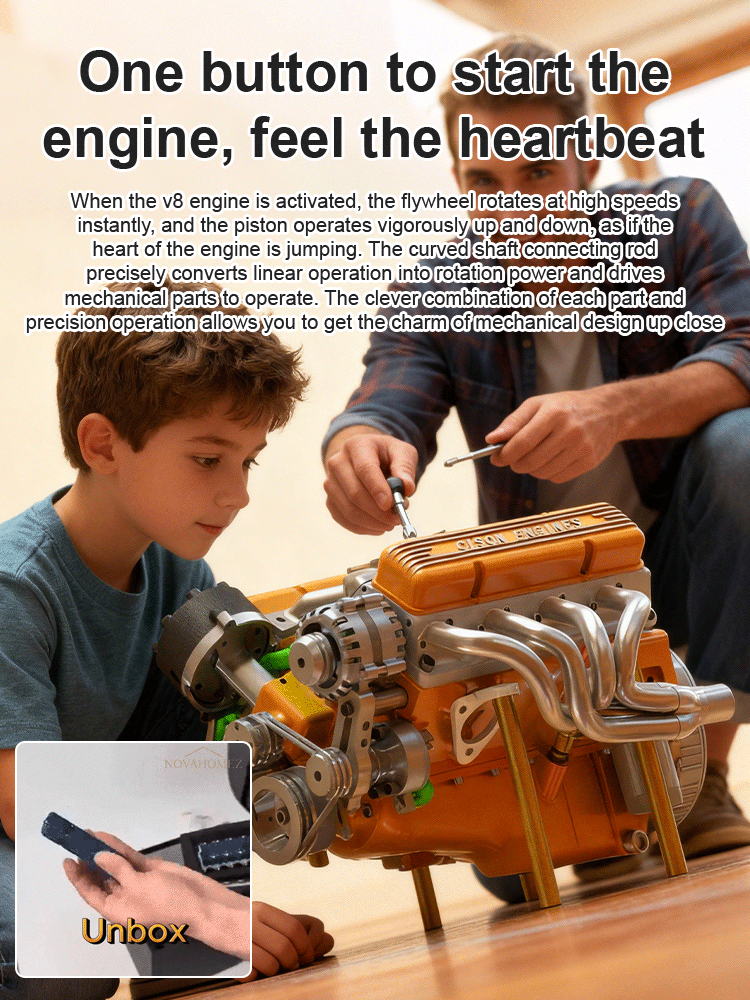 New V8 engine model  🏎️ Every engineer's dream. 1:16 scale, water-cooled, and with the incredible sound of a V8.