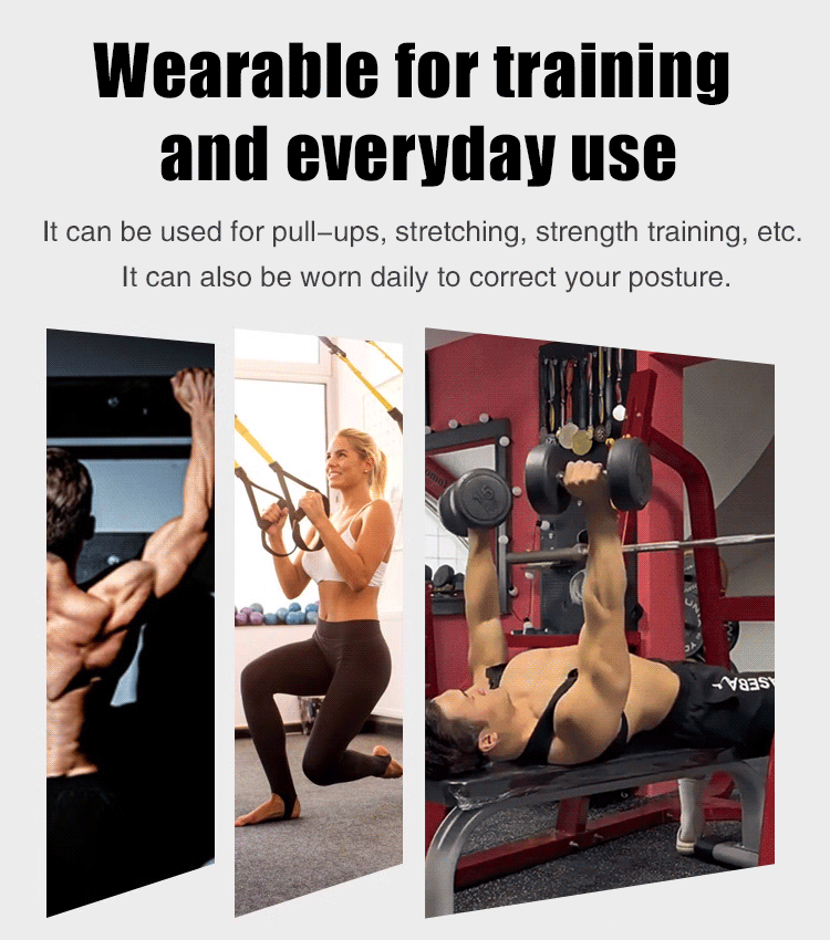 Shoulder Training Strap for Fitness Workouts. It has strong support, is lightweight and easy to put on and take off.