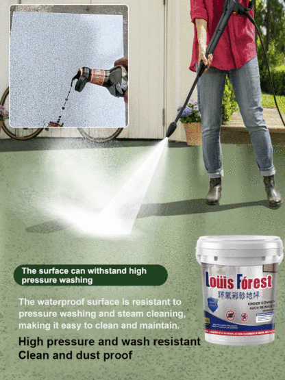 Upgrade epoxy coloured sand floor paint.🎨 With just one bucket, you can effortlessly transform up to 60 square meters of flooring.