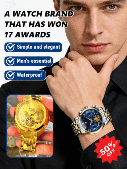 100-meter deep waterproof🌊, perfect for swimming and diving with no worries. Crafted with aerospace-grade stainless steel body🪙 and sapphire crystal watch lens💎, it features outstanding wear & scratch resistance, staying brand new for a decade.