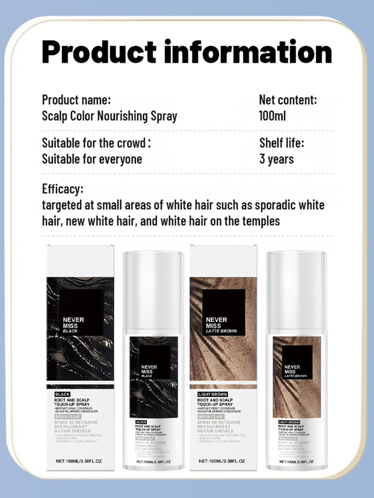 【Perfectly cover gray hair in 5 seconds🔥】Scalp & Root Color Restoring Spray💯Accurately covers gray hair and scalp, making you look natural and youthful!