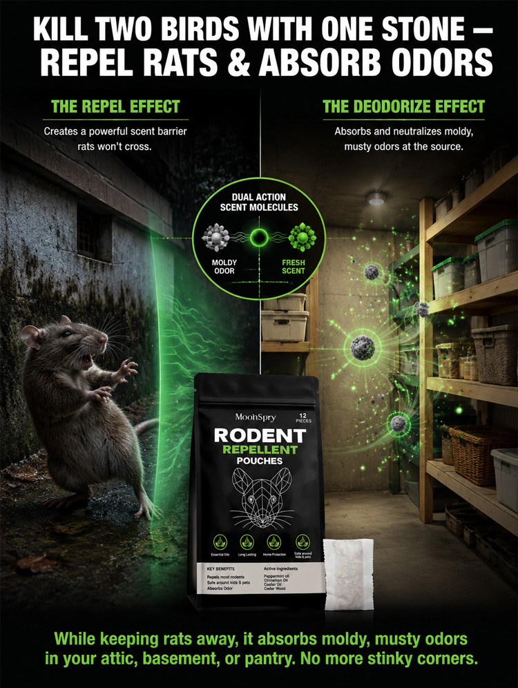 Natural Rat Repellent Sachets - Plant-Based 48-Hour Rodent Control