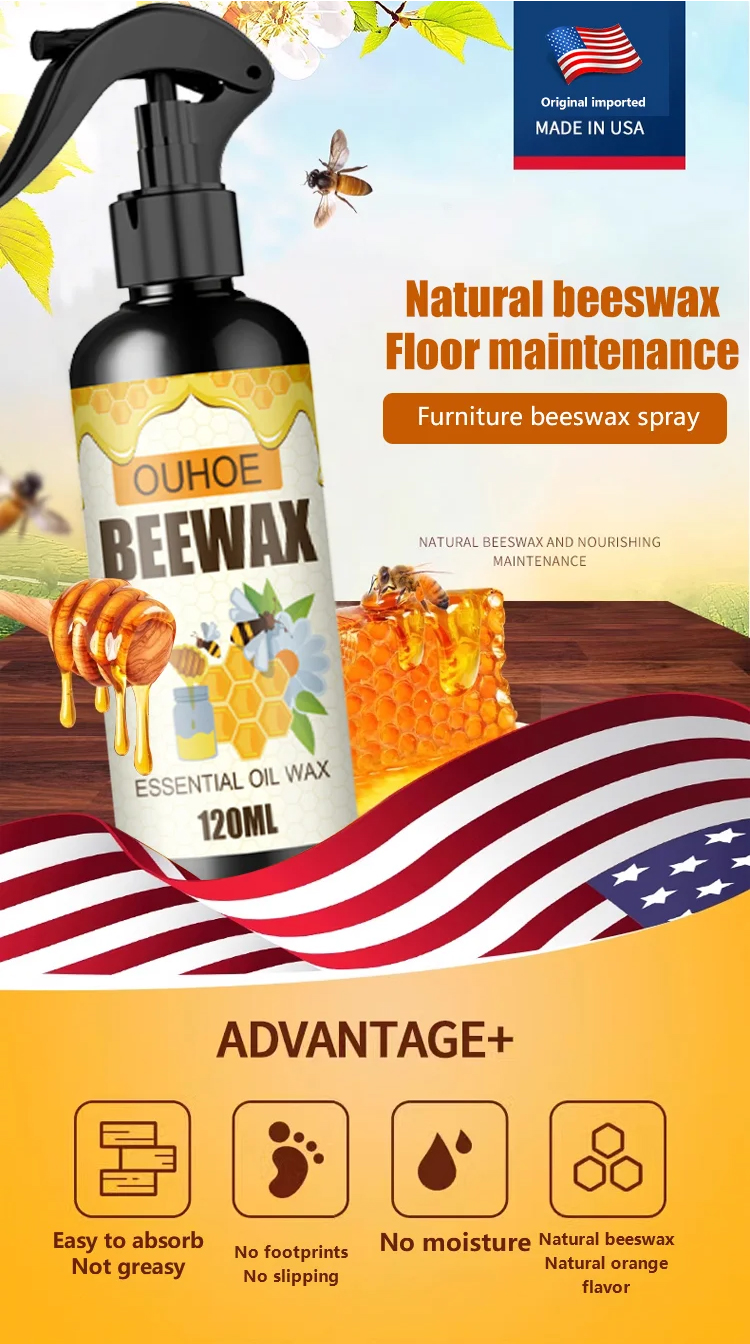 Natural Beeswax Furniture Refurbishing Spray - Restore & Shine Wood Surfaces Instantly