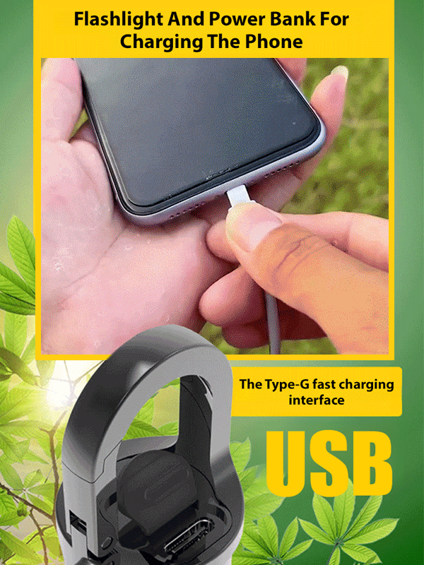 Mini high-intensity flashlight, keychain + power bank + warning light three-in-one