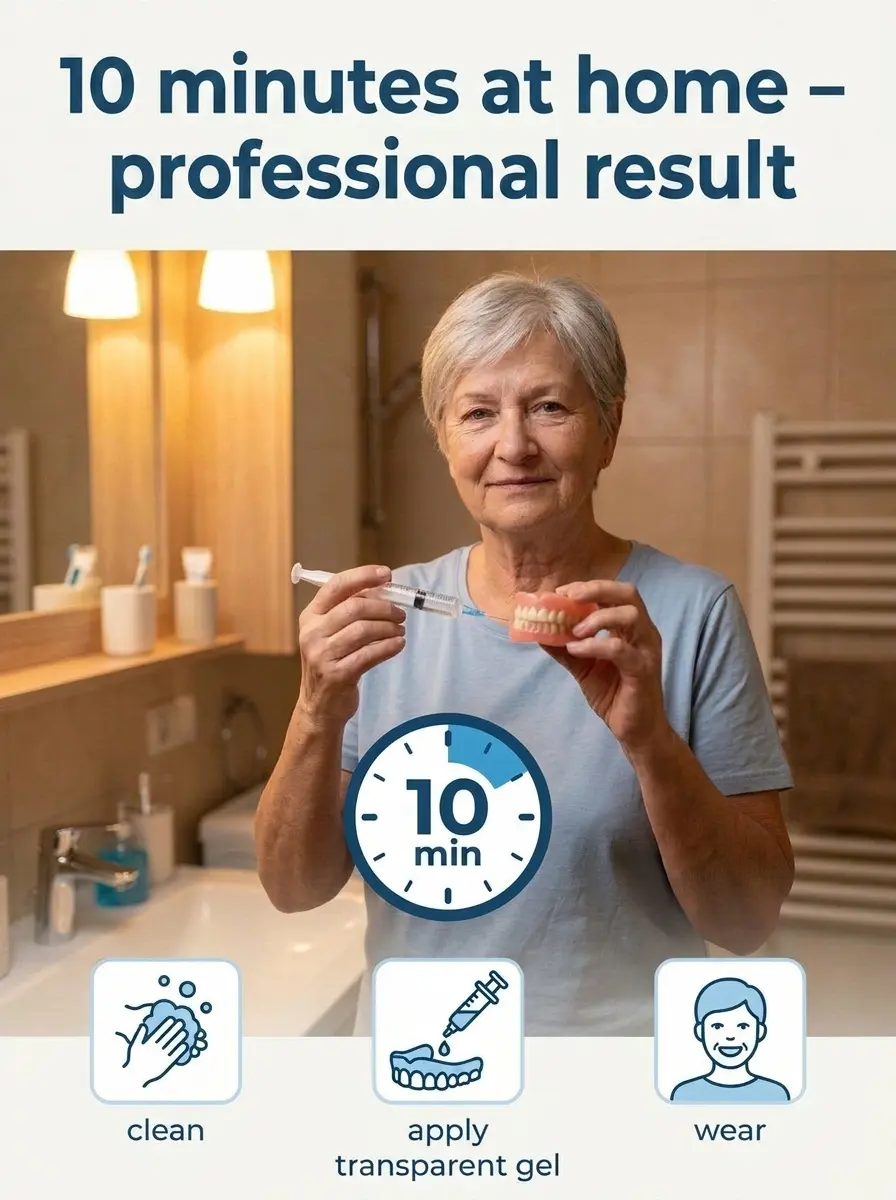 【Buy One, Get One Free】3-Minute Vacuum-Fit Denture Liner – Silicone，Perfect Denture Fit，Upper and Lower Denture Cushion Kit