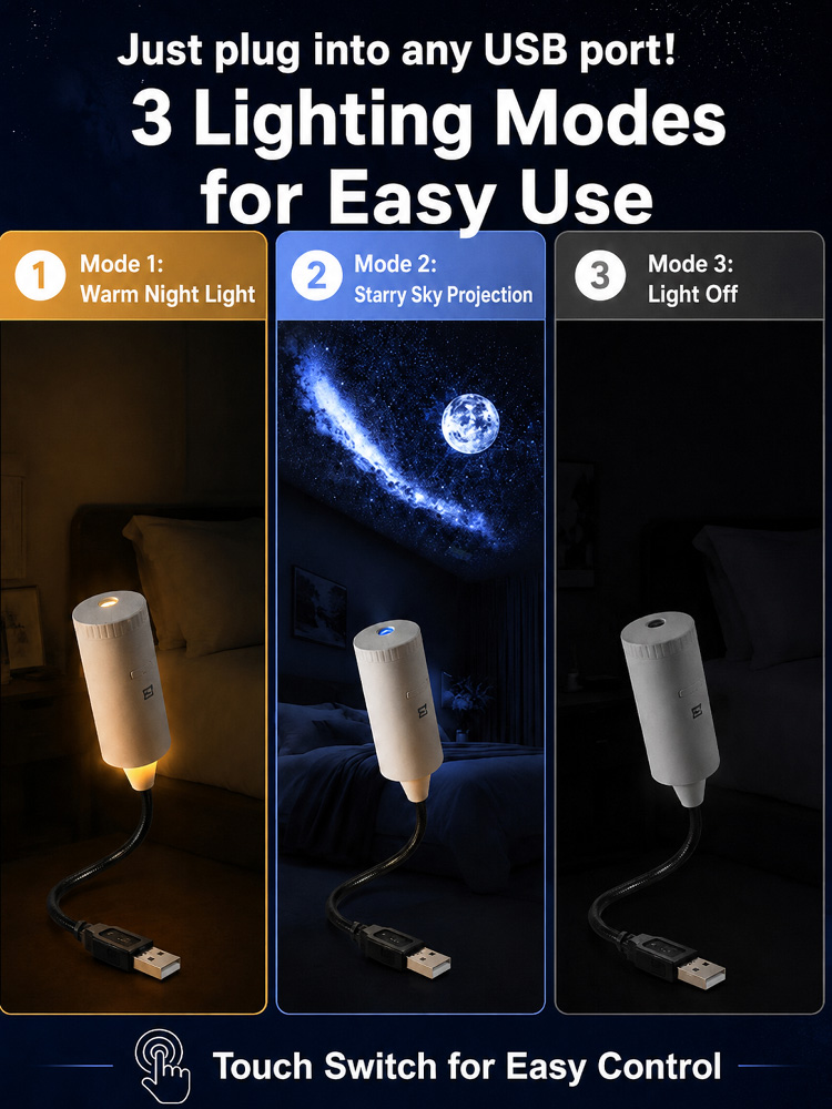 🔍 2M+ HD Lens, Vivid Projection of Moon & Galaxy