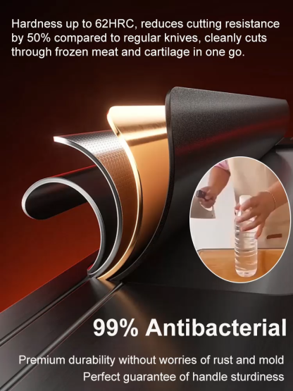 ✅ Endorsed by ACF (American Culinary Federation) 👨🍳!High-Manganese Steel Forged Boning Knife 🔪, Tempered at 1200°C 🔥, 10-Year Warranty 🛡️.