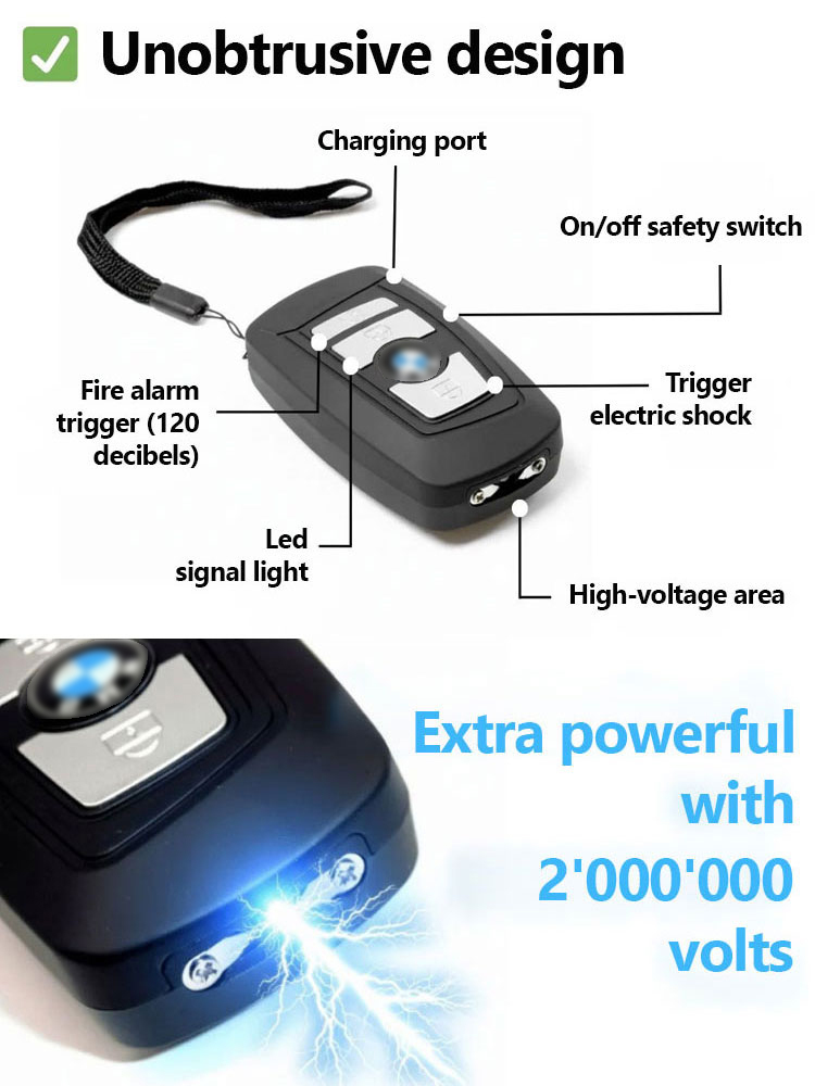 Self-defense device for nighttime travel. Disguised car key design provides instant kill in the event of danger.