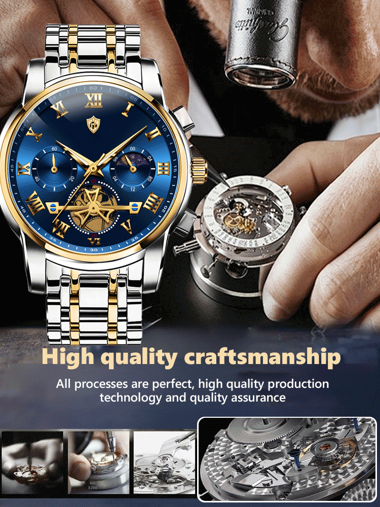 100-meter deep waterproof🌊, perfect for swimming and diving with no worries. Crafted with aerospace-grade stainless steel body🪙 and sapphire crystal watch lens💎, it features outstanding wear & scratch resistance, staying brand new for a decade.