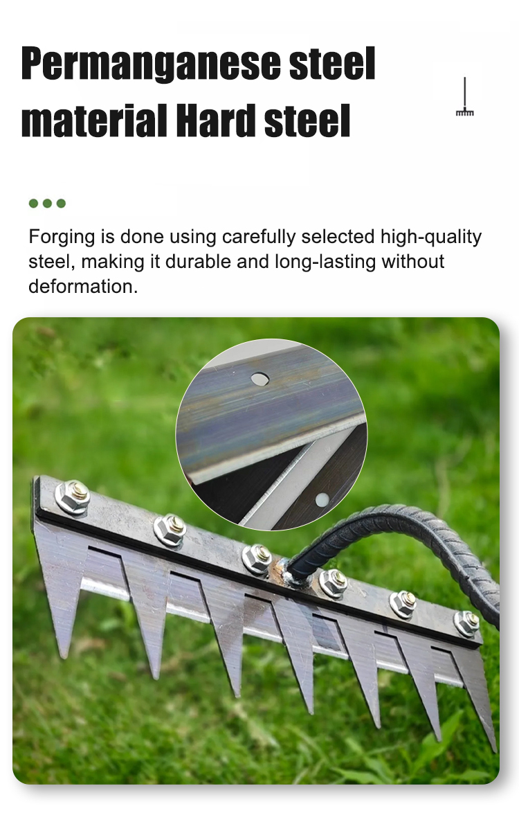 Multi-Functional Manganese Steel Weed Rake - All-in-One Garden Weeding Tool