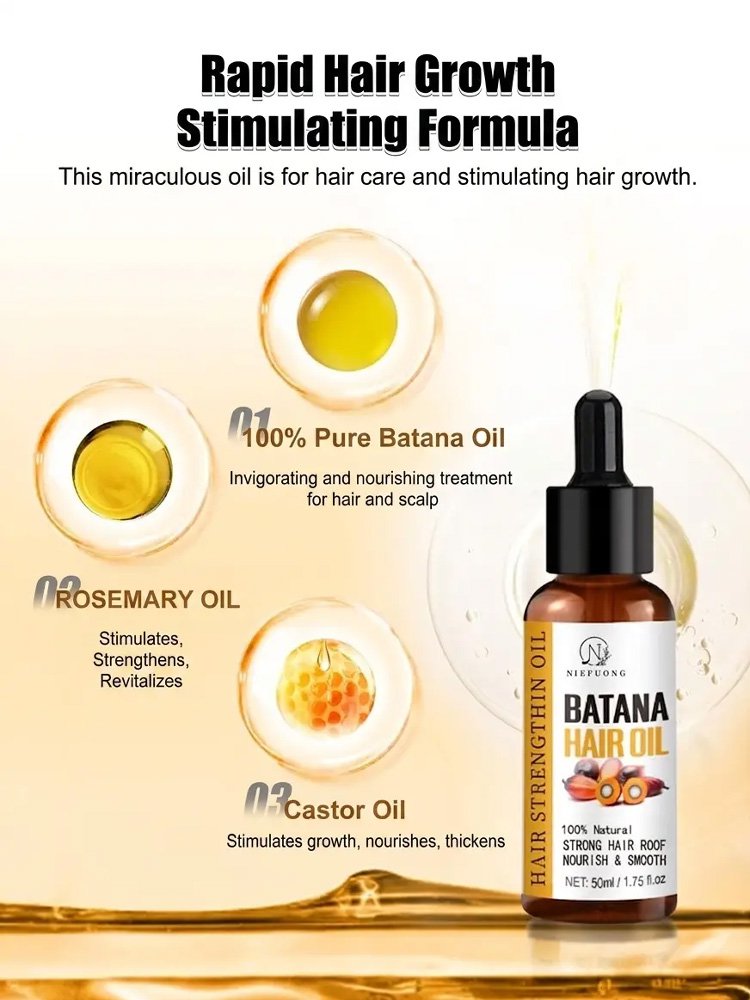 Batana Hair Growth Oil - Natural Hair Thickening & Follicle Care Formula