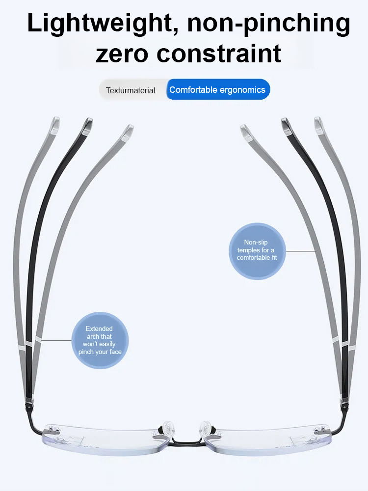 👓️A revolutionary technology in frameless diamond-cut reading glasses✨Intelligent zoom + blue light protection + UV protection✅