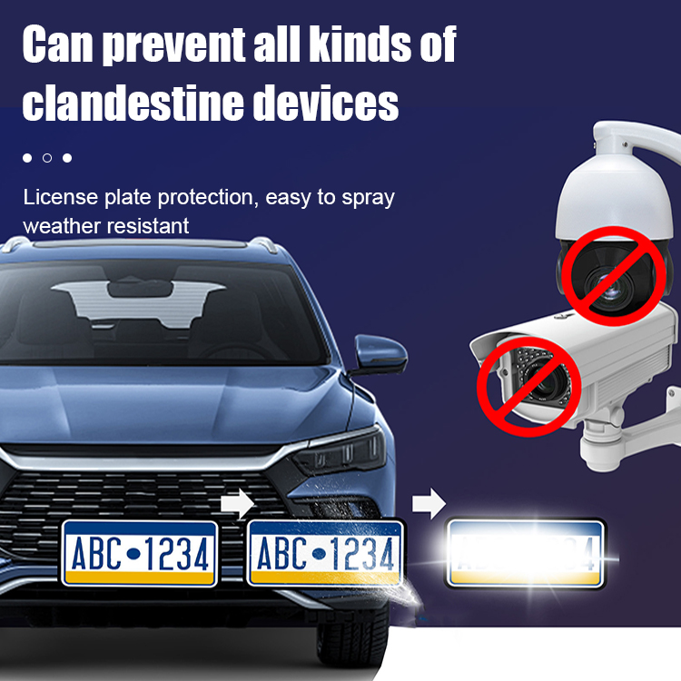 Scientifically certified nanocrystal coating, invisible license plate spray to prevent traffic tickets