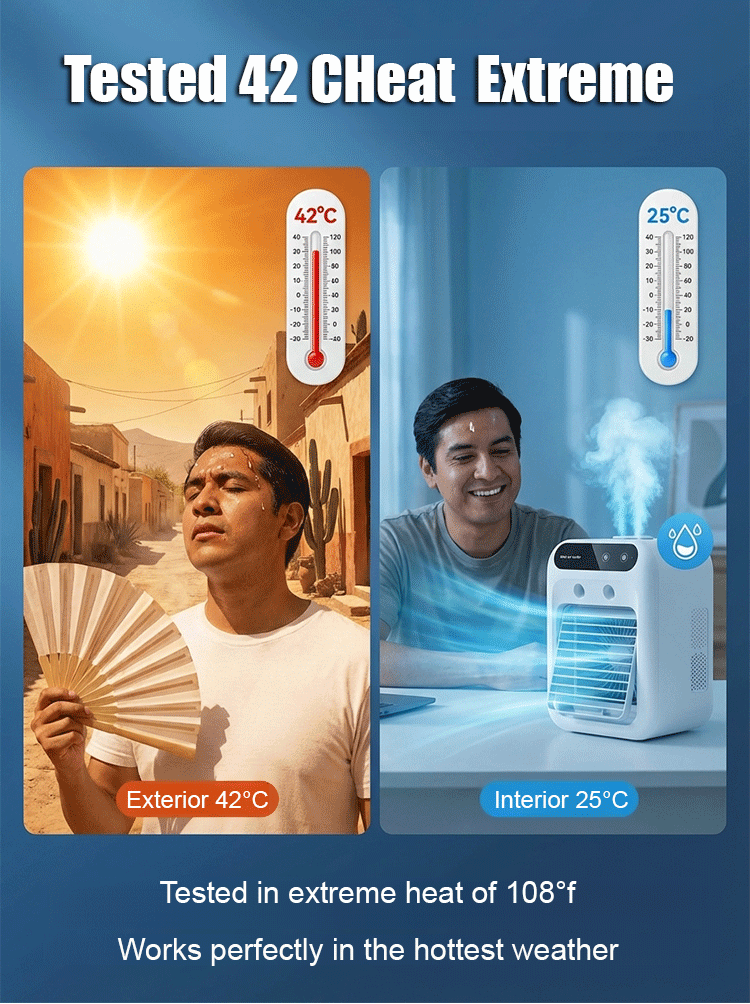 Desktop Air Cooler Fan - Portable Cooling Fan with Humidifier & Mist Function